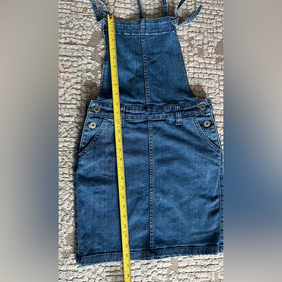 VTG 90s Rachel Green Inspired Denim Overall Dress Size S - Picture 10 of 11
